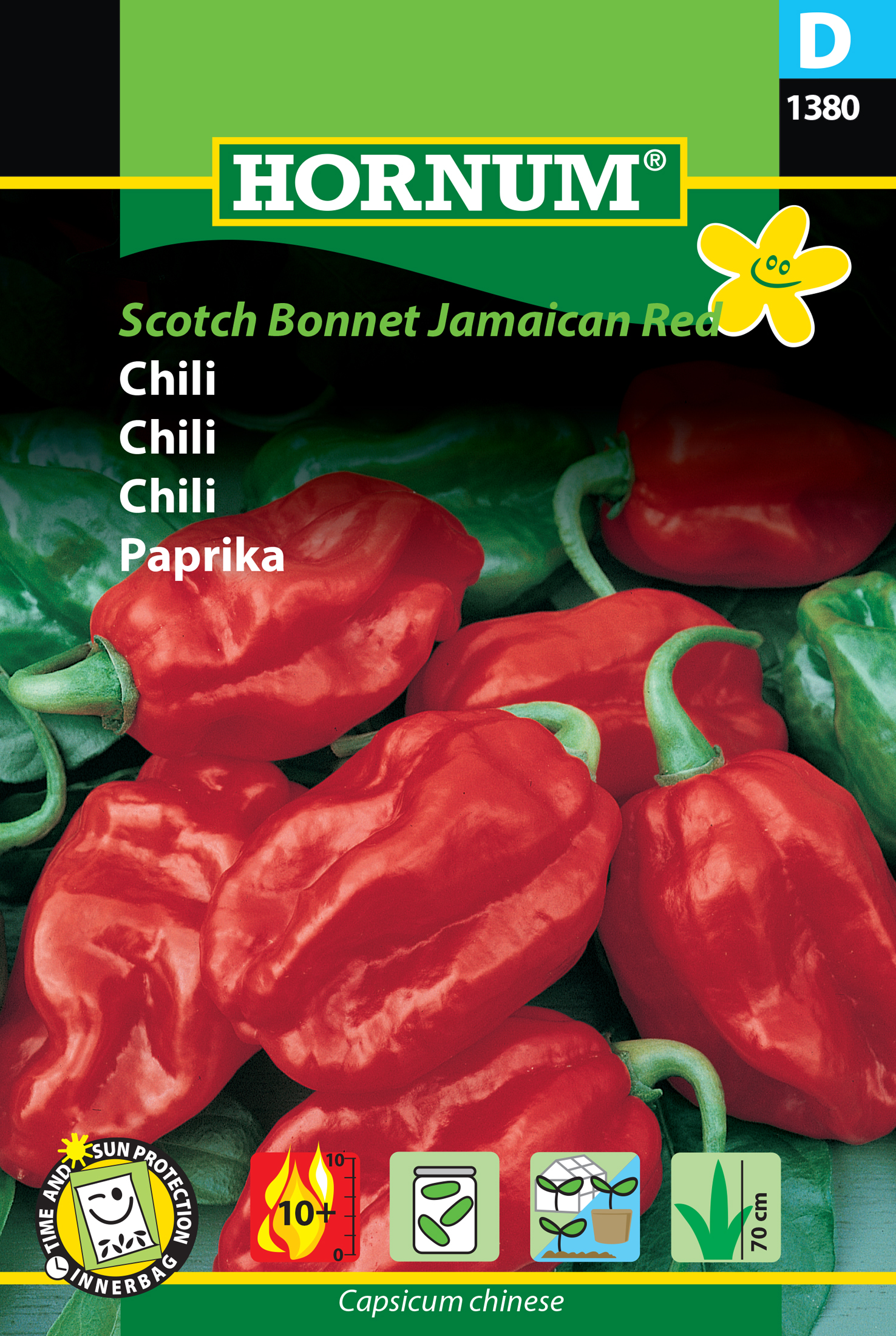 Fræ Paprika Capsicum chinese Scotch Bonnet Jamaican Red