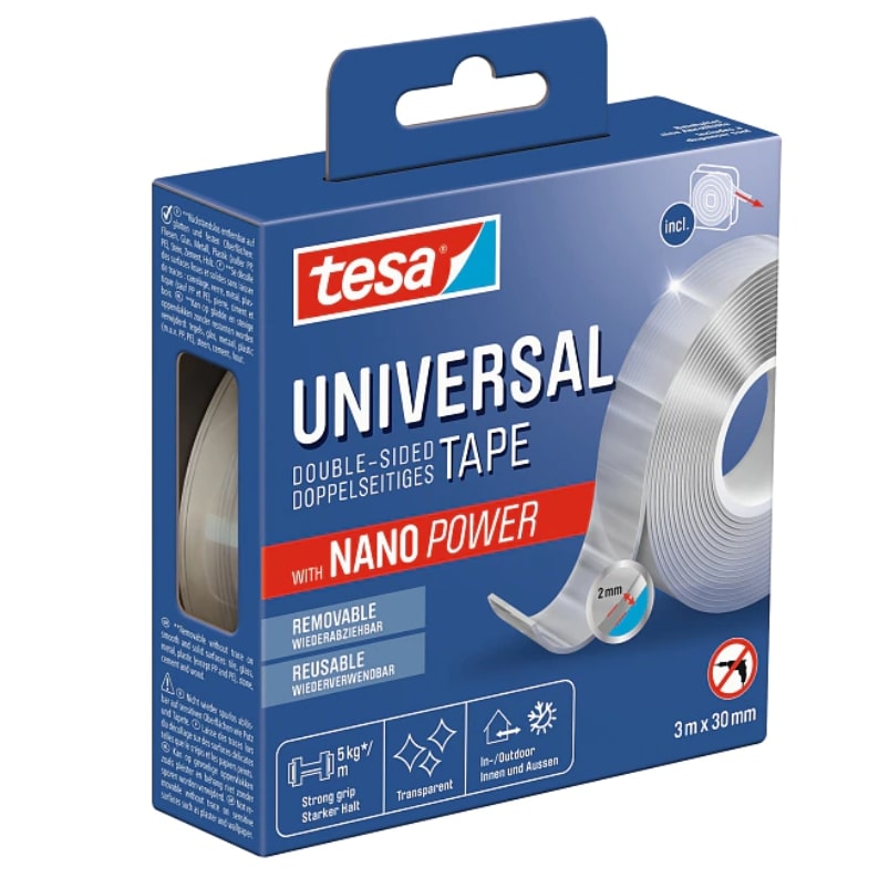 Límband Tesa Nano Power tvöfalt 3m