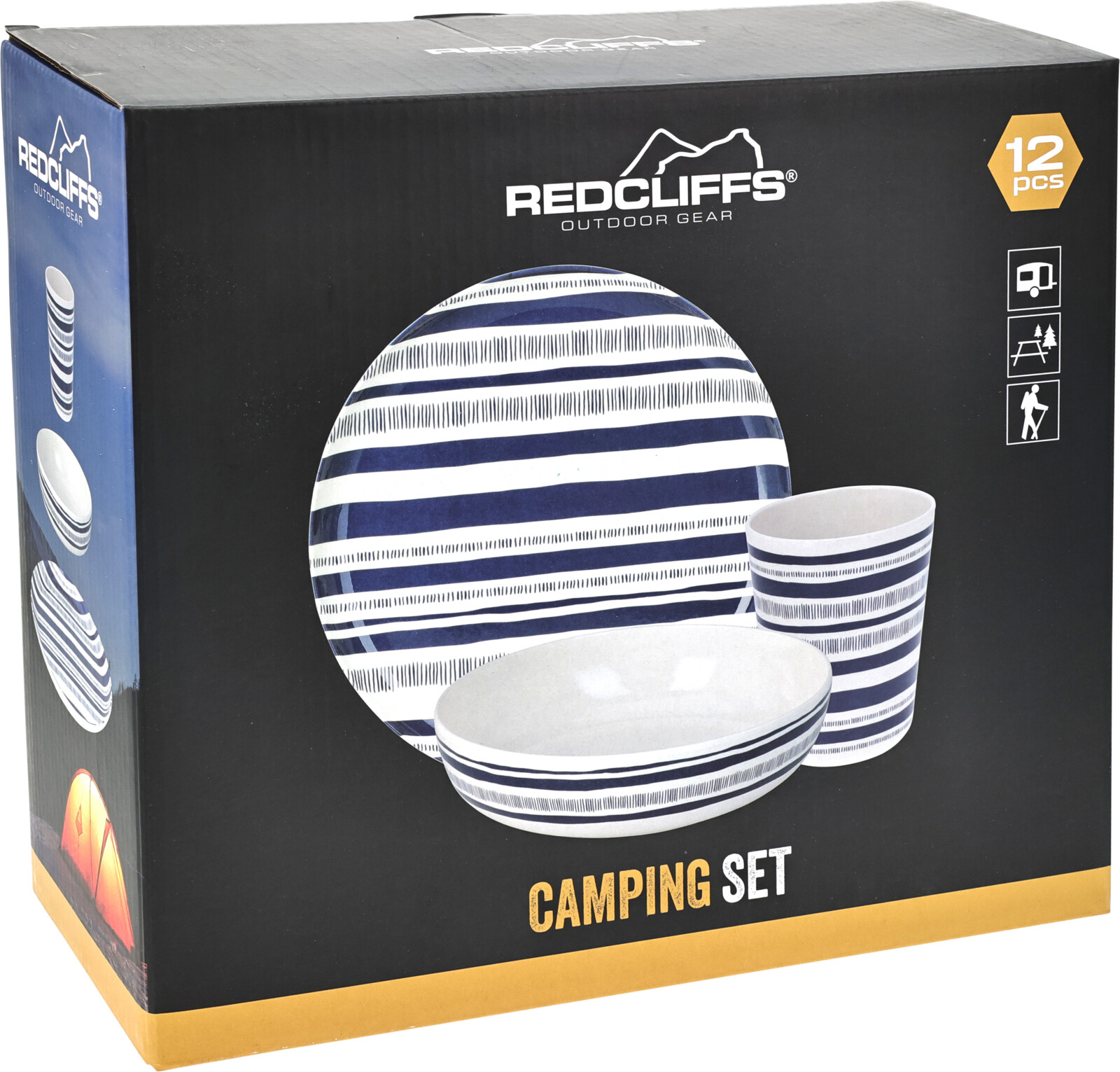 Útilegu matarstell melamine 12 stk