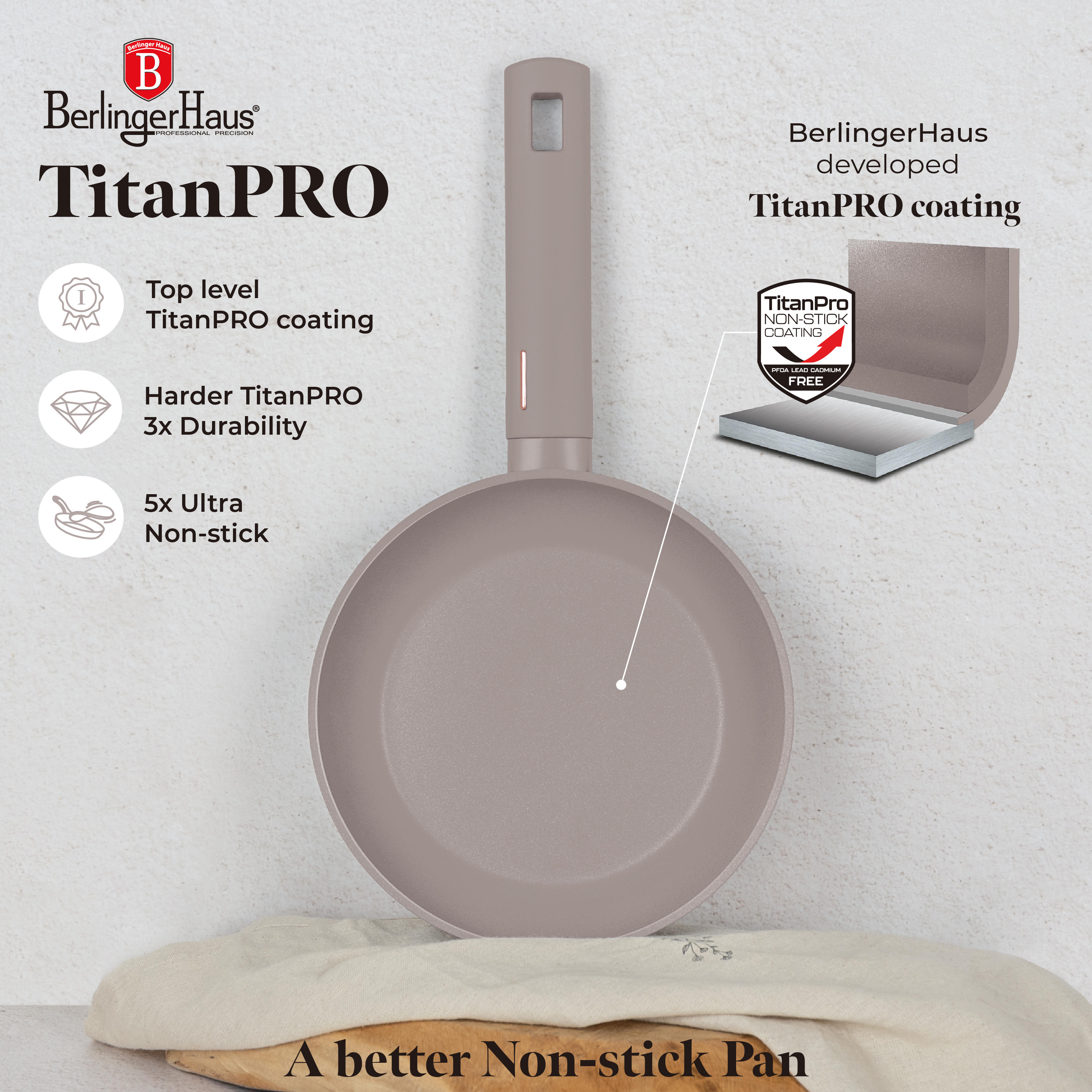 Steikingarpanna 20 sm, mött/grá