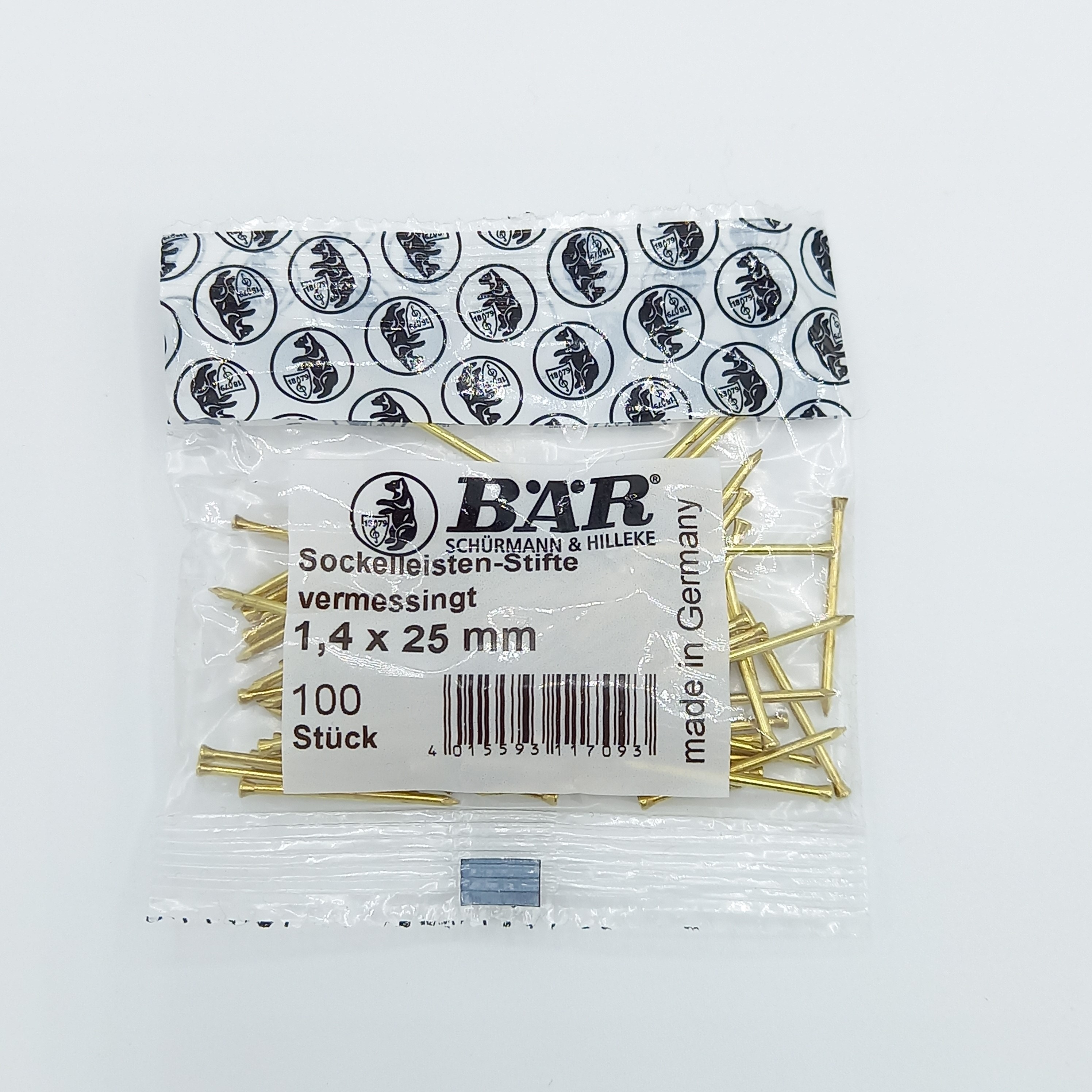 STÁLNAGLI 1.4X25MM GYLLTUR DÚKK