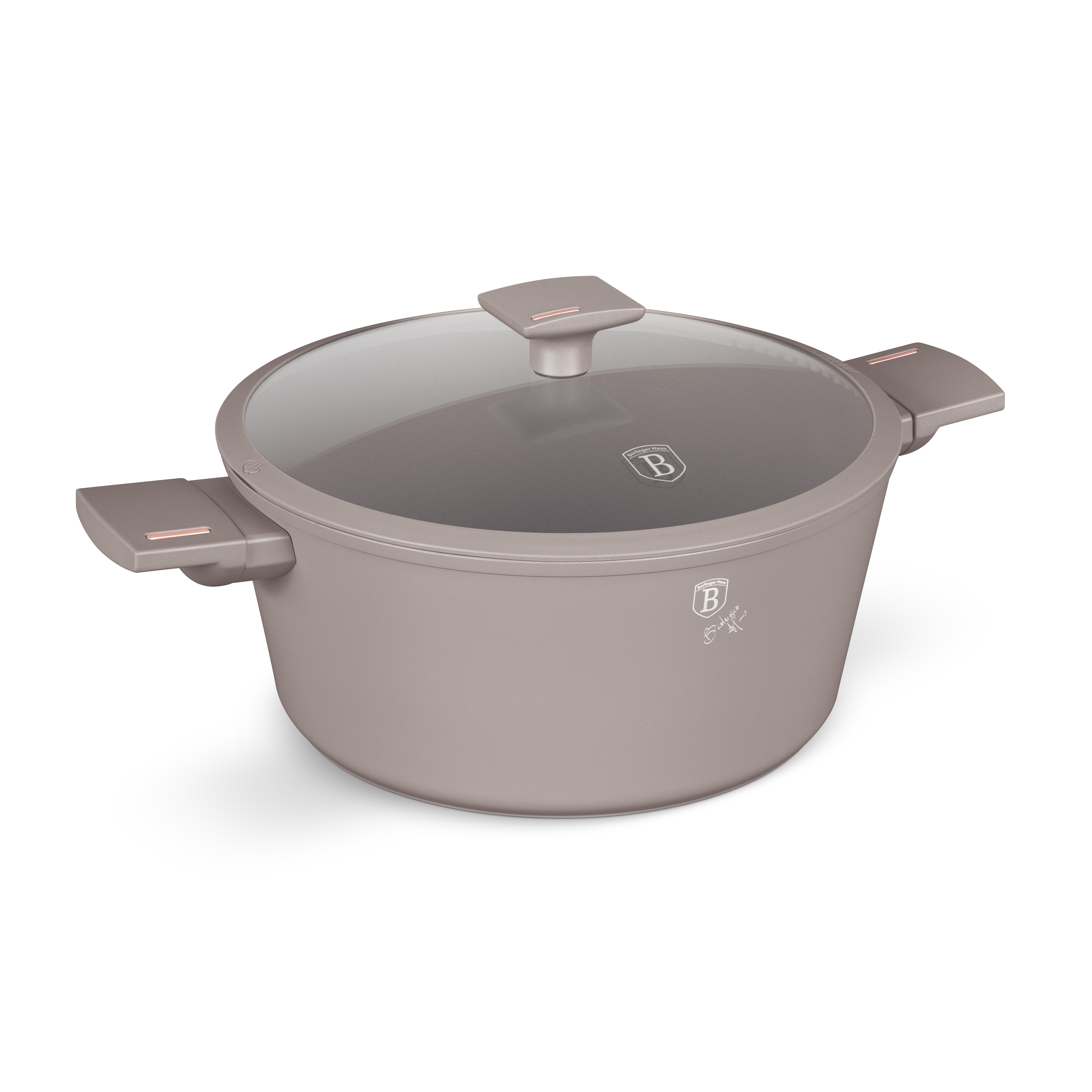 Pottur með loki 28 sm, mattur/grár