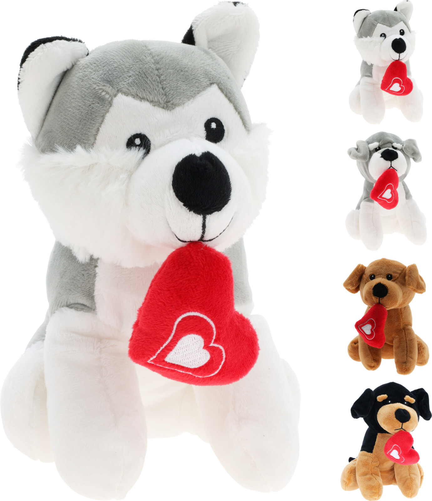 Bangsi hundur með hjarta 18cm 4 gerðir