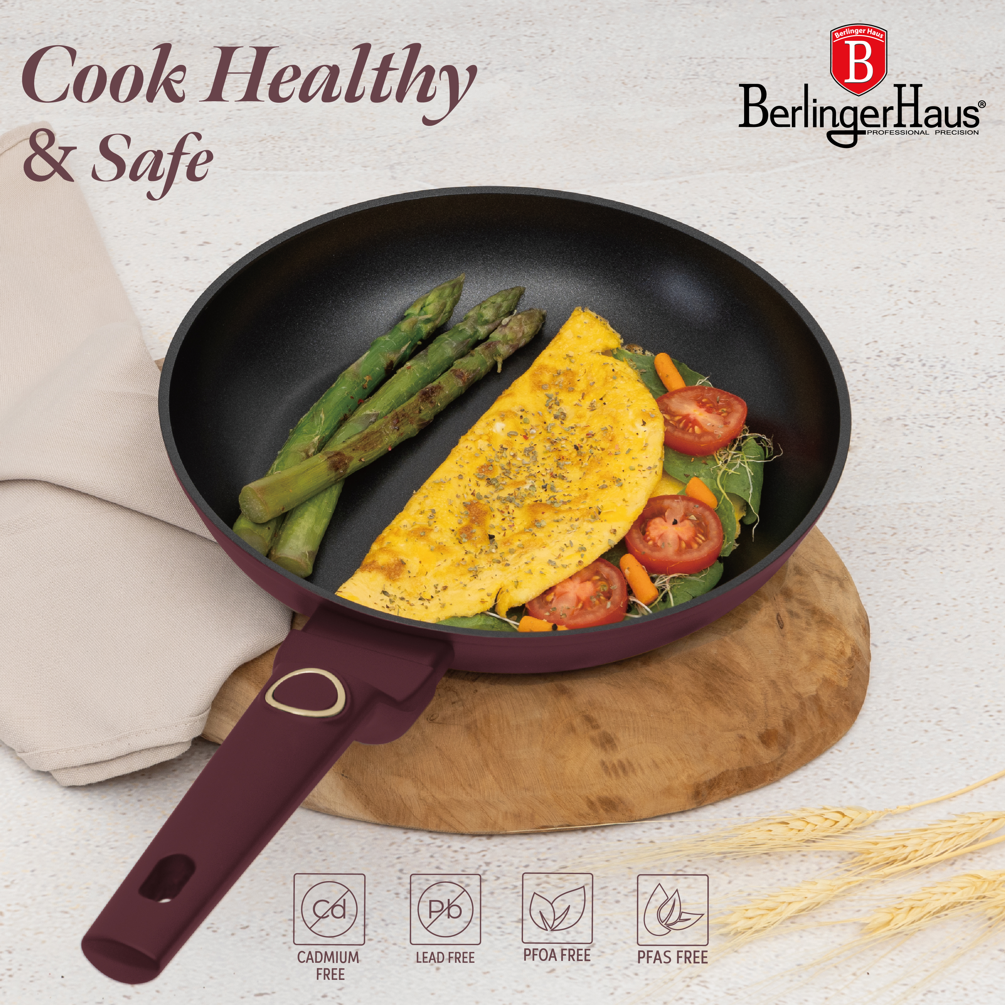 Steikingarpanna 24 sm, Bordeaux