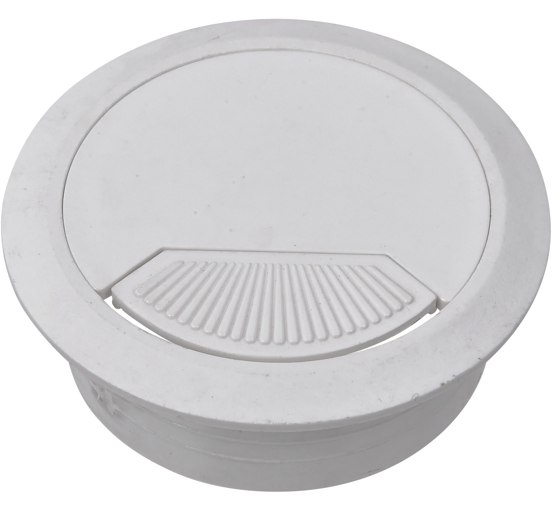 Snúrulok í borðplötu 6 cm hvítt