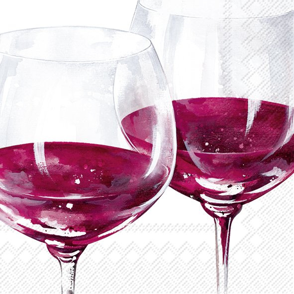 Servíettur RED WINE GLASSES 25*25cm 20stk