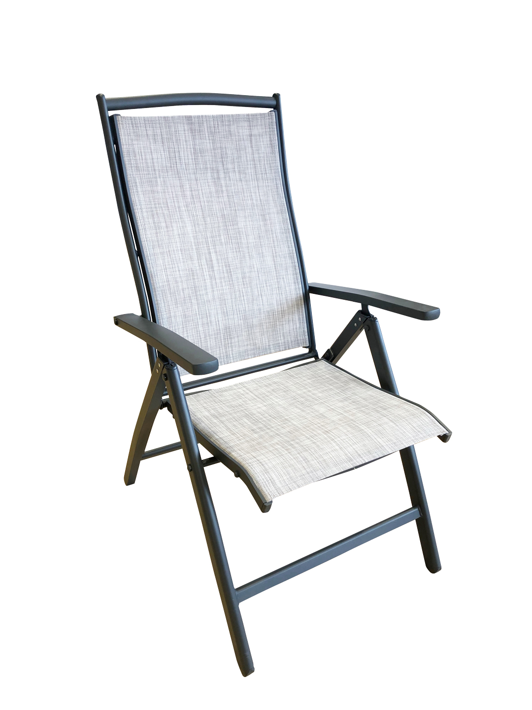 Garðstóll Ál dökk grár samfellanlegur m háu baki