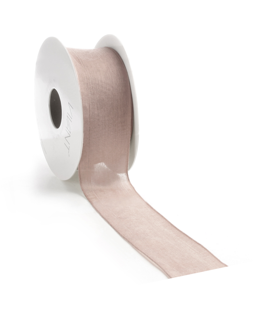 Borði Batiste með vír 38mm*20m sand