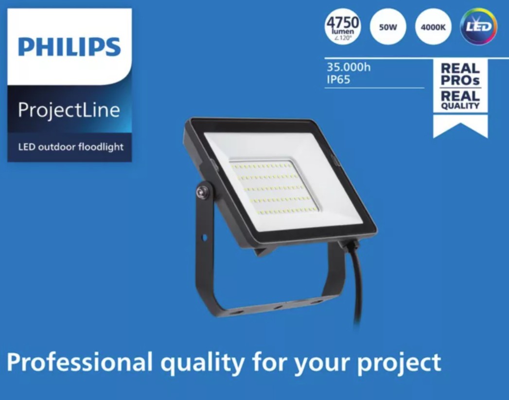 Projectline Útikastari flóðljós 50W 4000K 4750lm