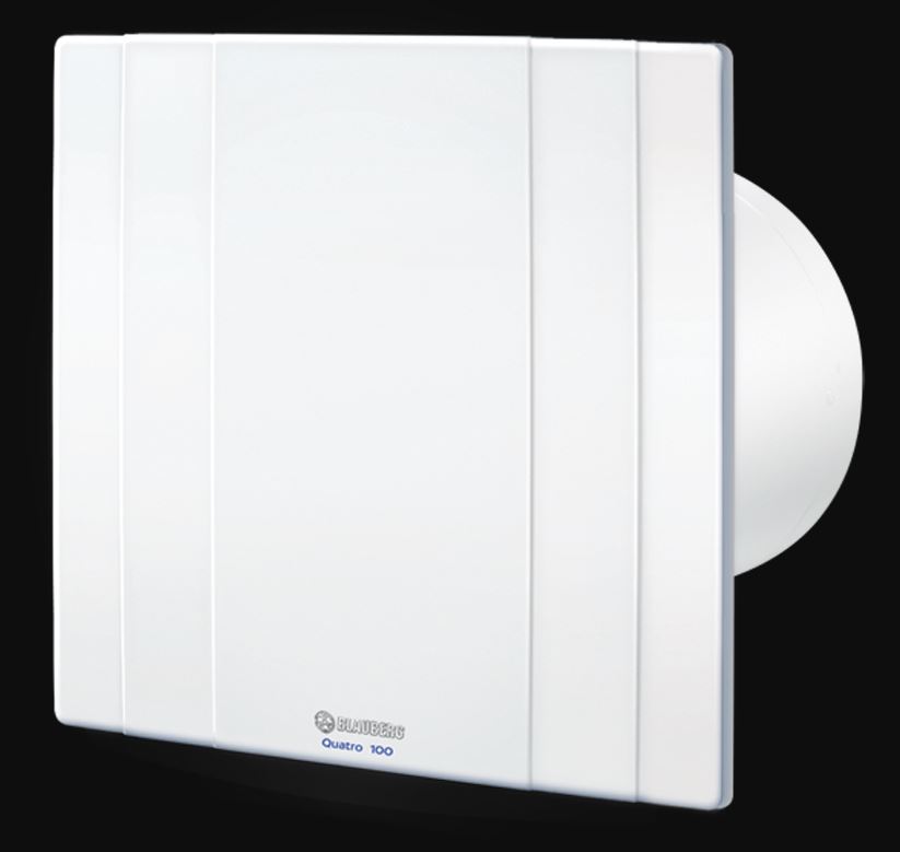 VIFTA QUATRO 100 H BLAUBERG 100mm IP34 LOFT/VEGG,RAKI+TÍMI
