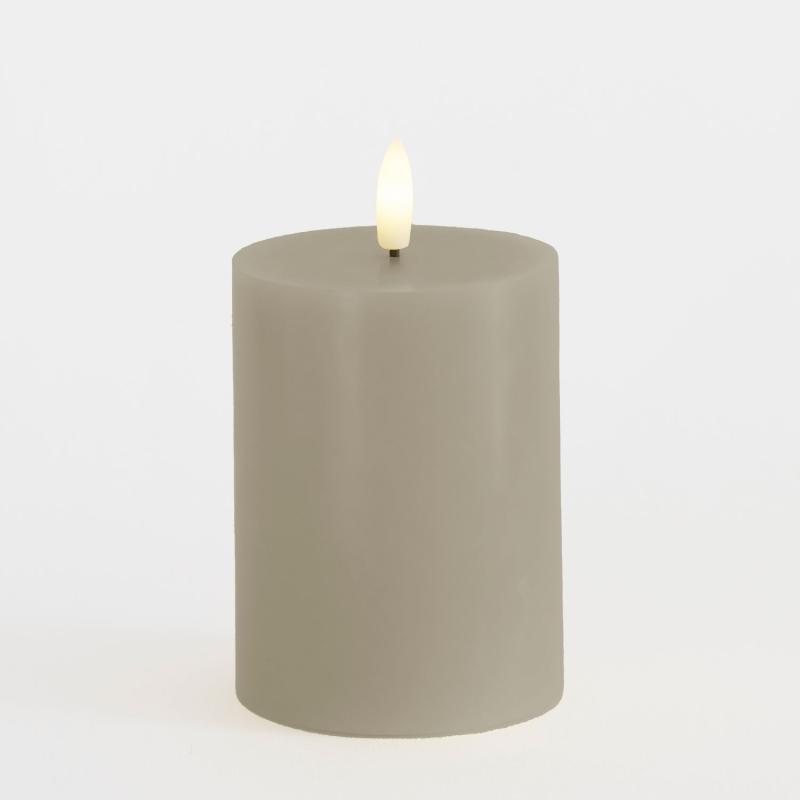 Rafhlöðukerti Sille 7,5*h10cm grátt