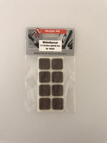 STÓLAFILT 20*20MM BRÚNT 8STK