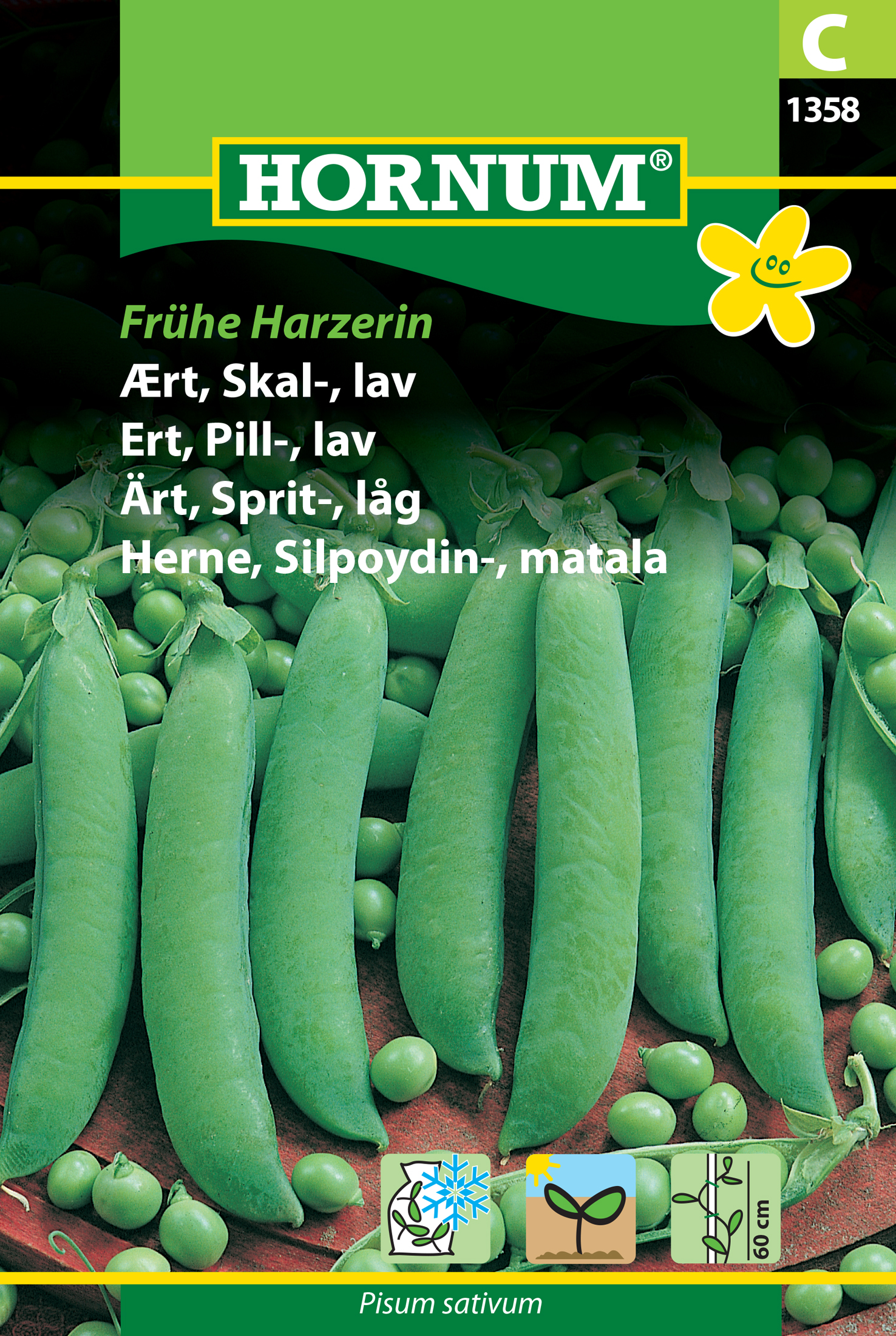 Fræ Ertur Pisum sativum Fruhe Harzerin