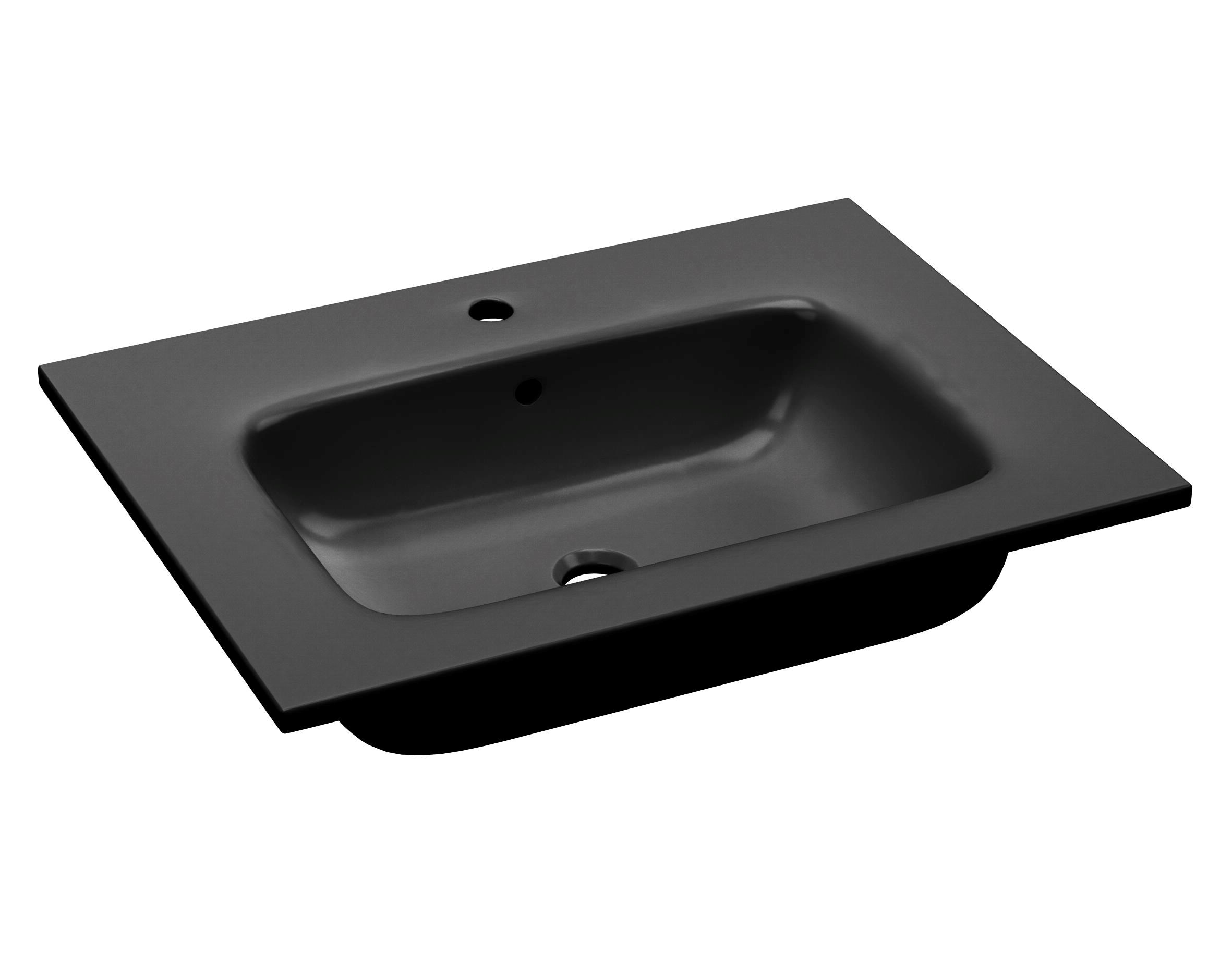 Handlaug í plötu matt svart 61cm