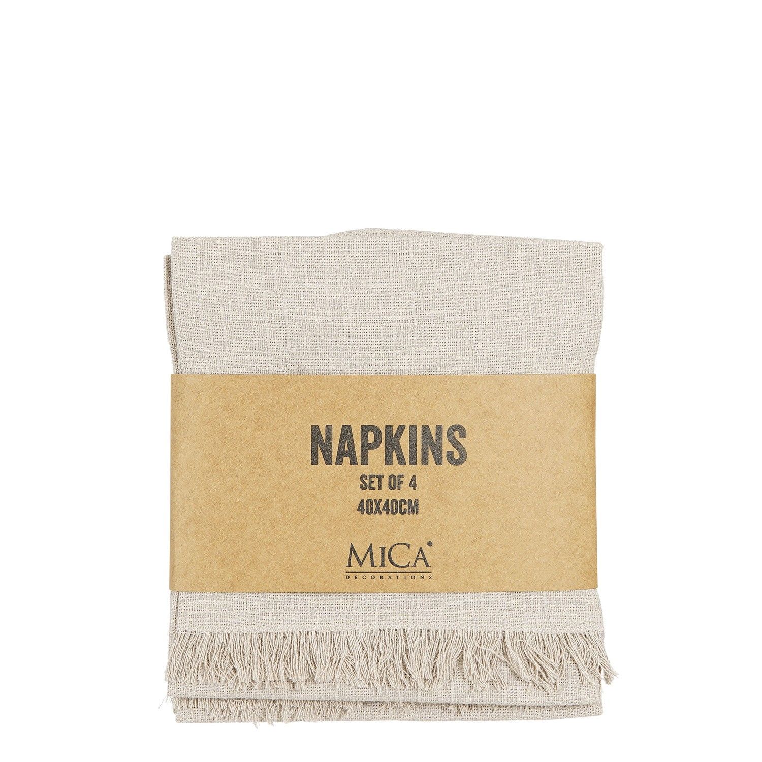 Munnþurrkur Hör- Beige 4 stk