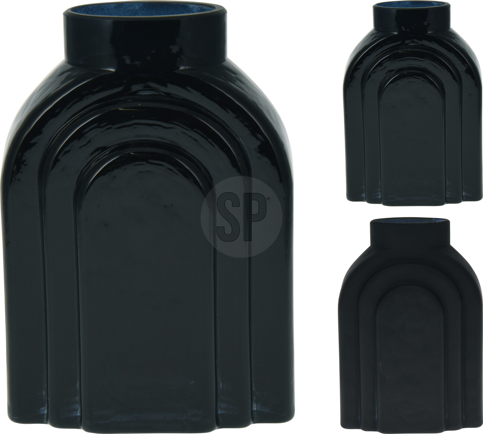 Vasi 18cm svartur 2teg.