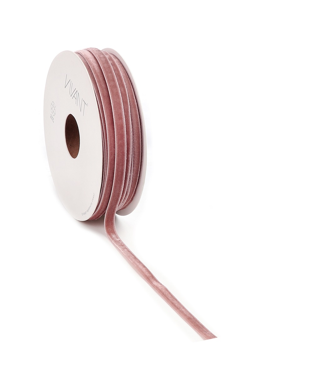 Borði velvet 6mm*20m rose