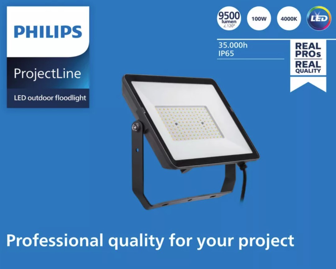 Projectline Útikastari flóðljós 100W 4000K 9500lm