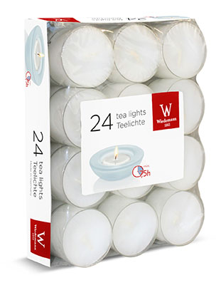 Teljós 7,5 tíma 24stk hvít í glæru