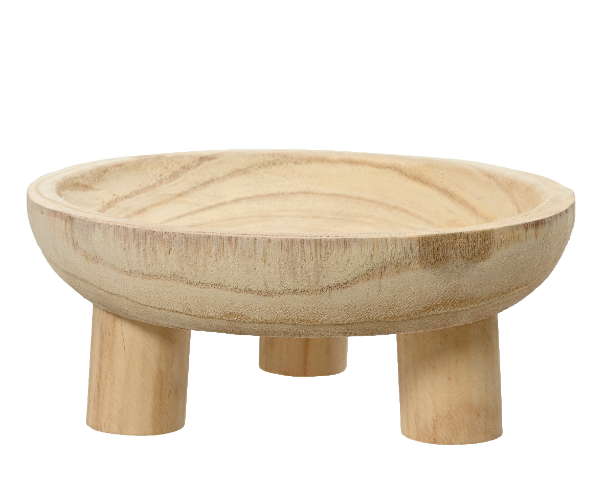 Viðarskál Deco 27*h11cm ljós