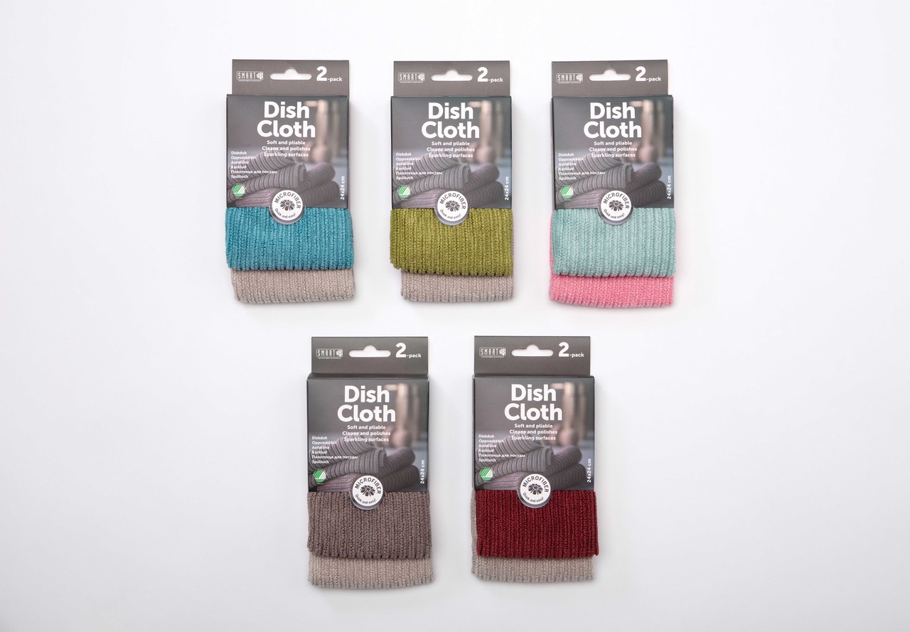 Borðtuskur Microfiber, grá/græn