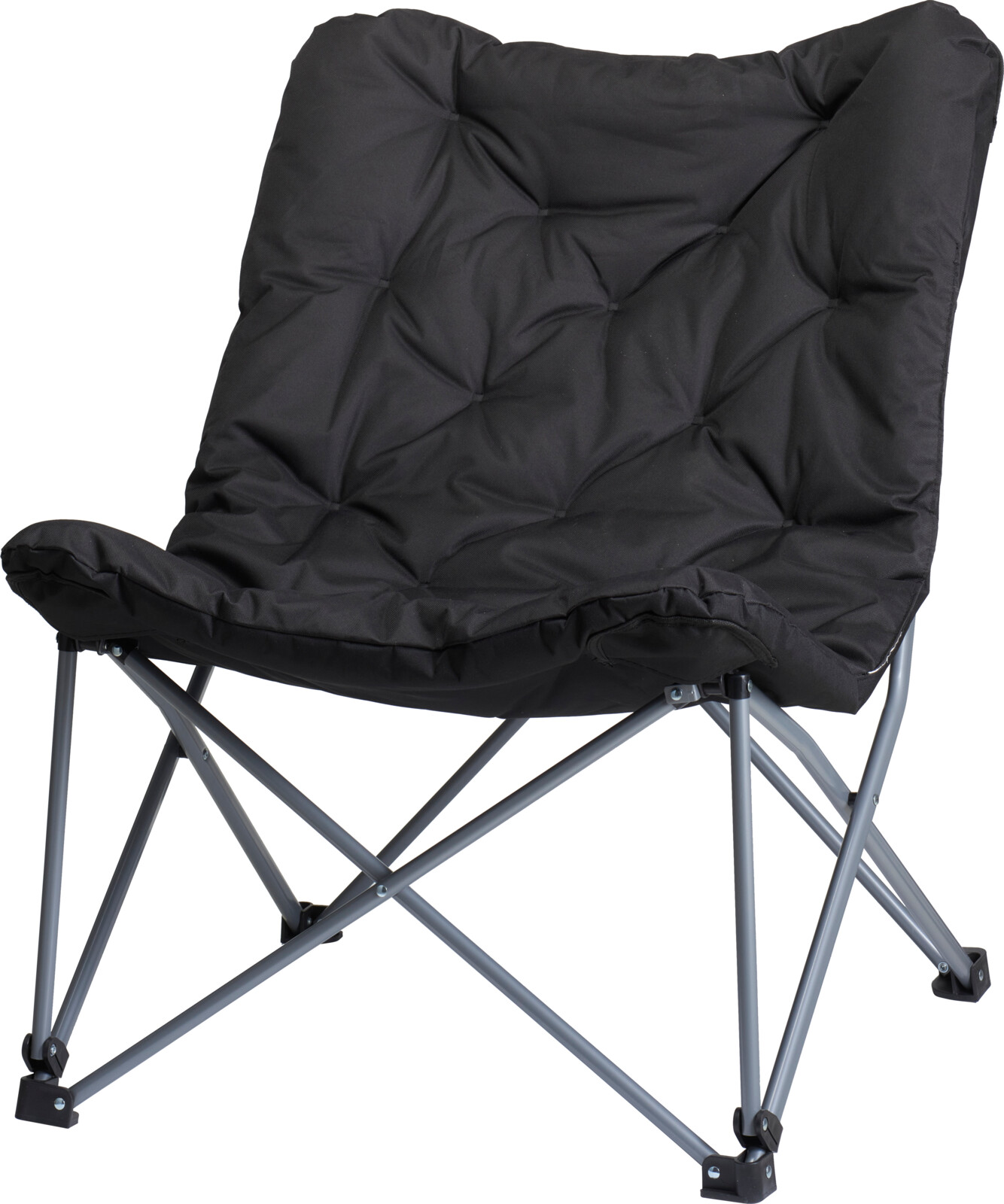 Tjaldstóll samanbr m/púða svartur