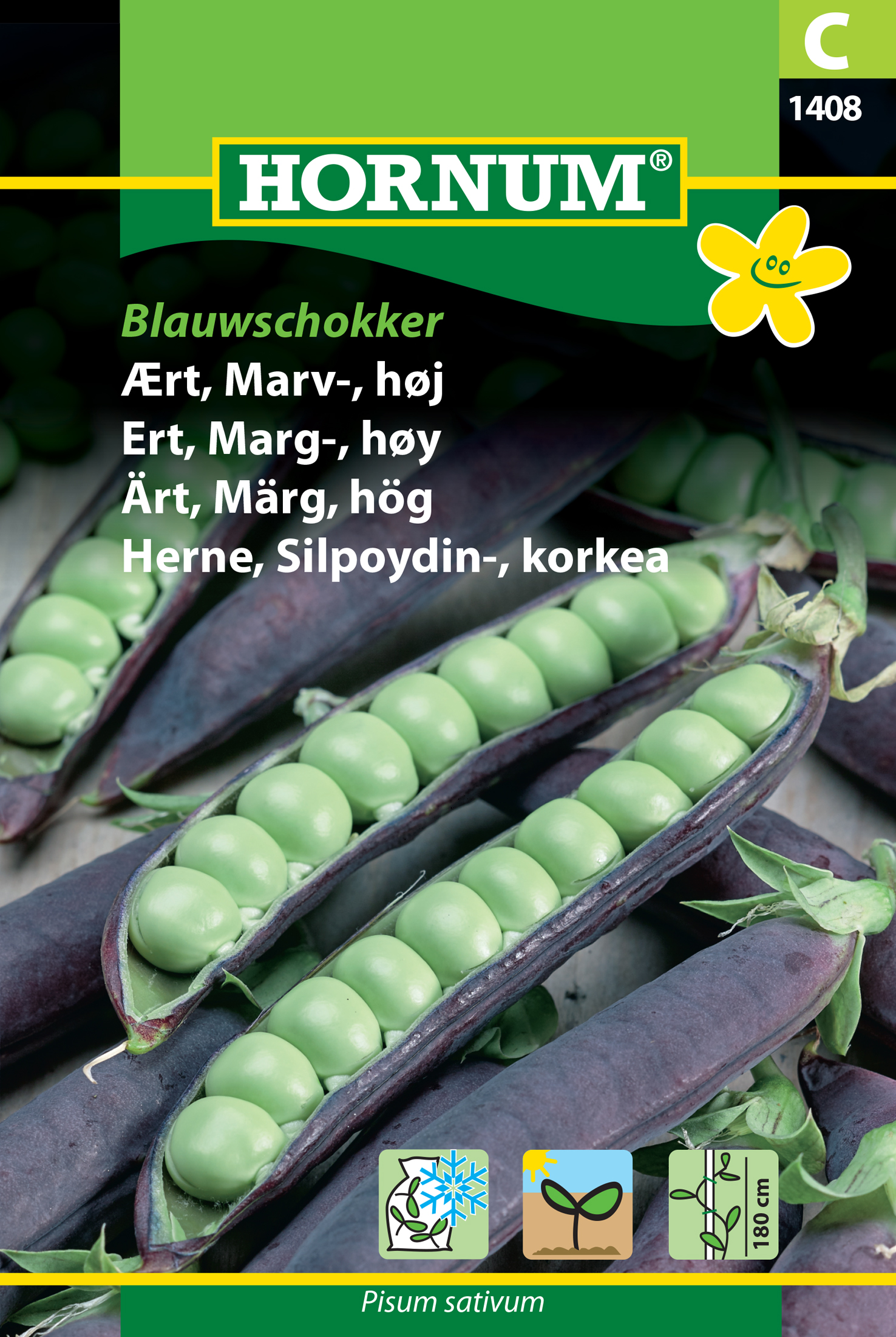 Fræ Matbaun Pisum sativum Blauwschokker