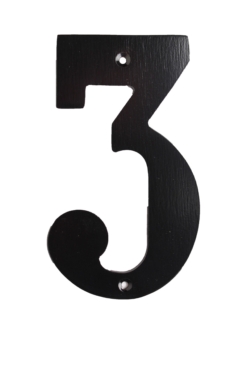 Húsnúmer 3 svart 14 cm