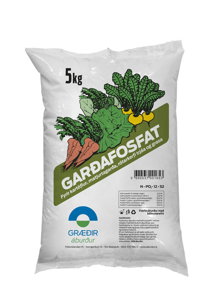 Garðafosfat 5kg. í fötu