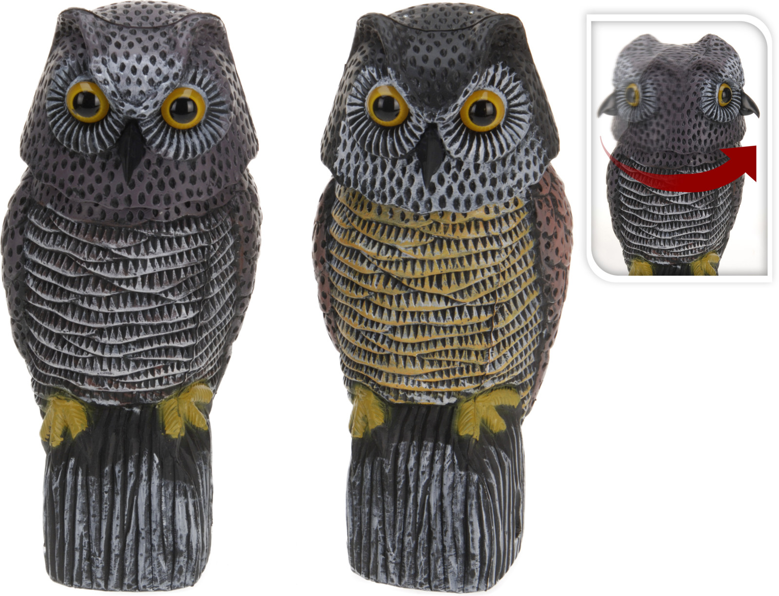 Garðstytta ugla með hreyfanlegt höfuð 2teg.