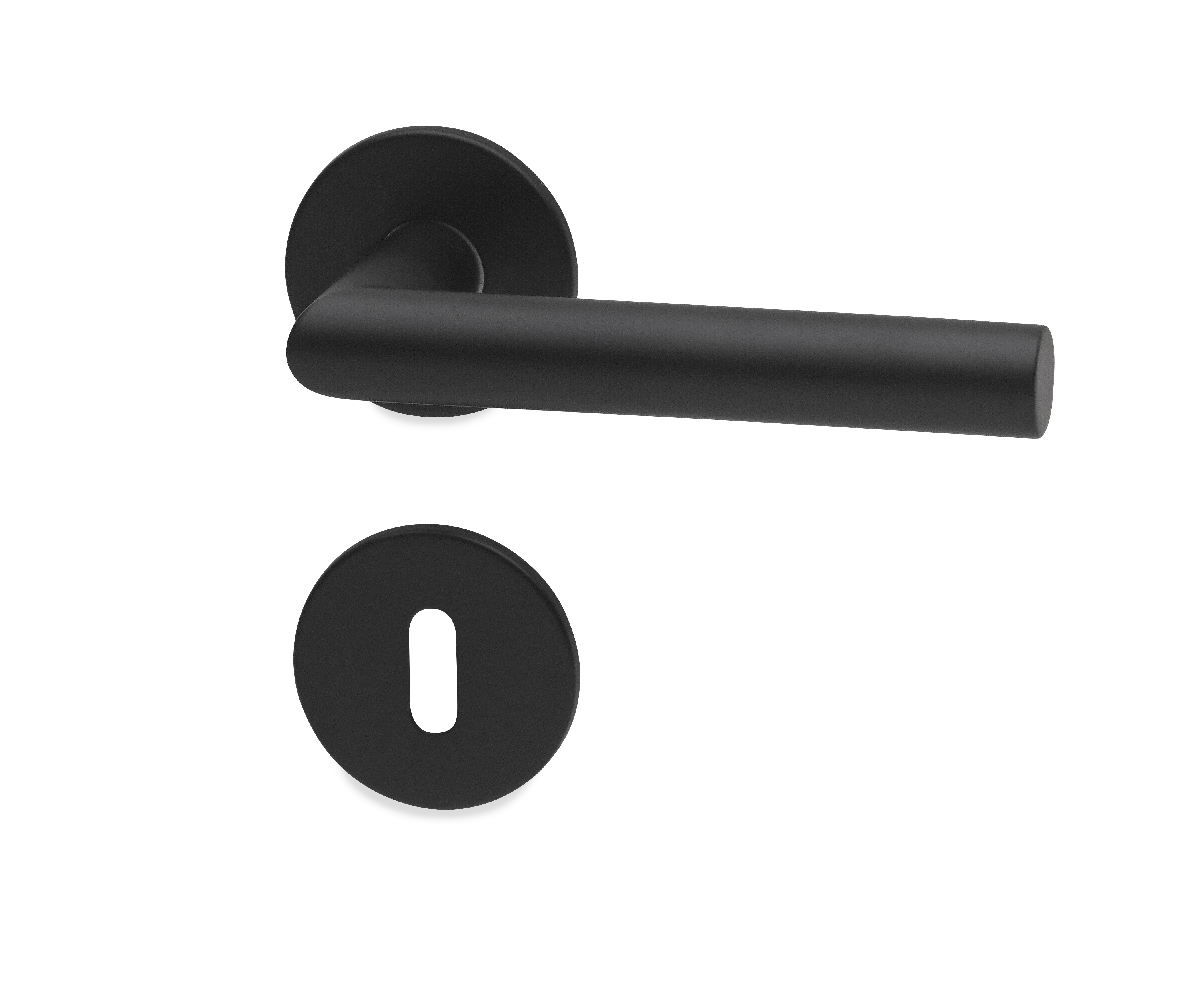 Hurðarhúnn beinn Habo svartur CC38 yfirfelldar hurðir