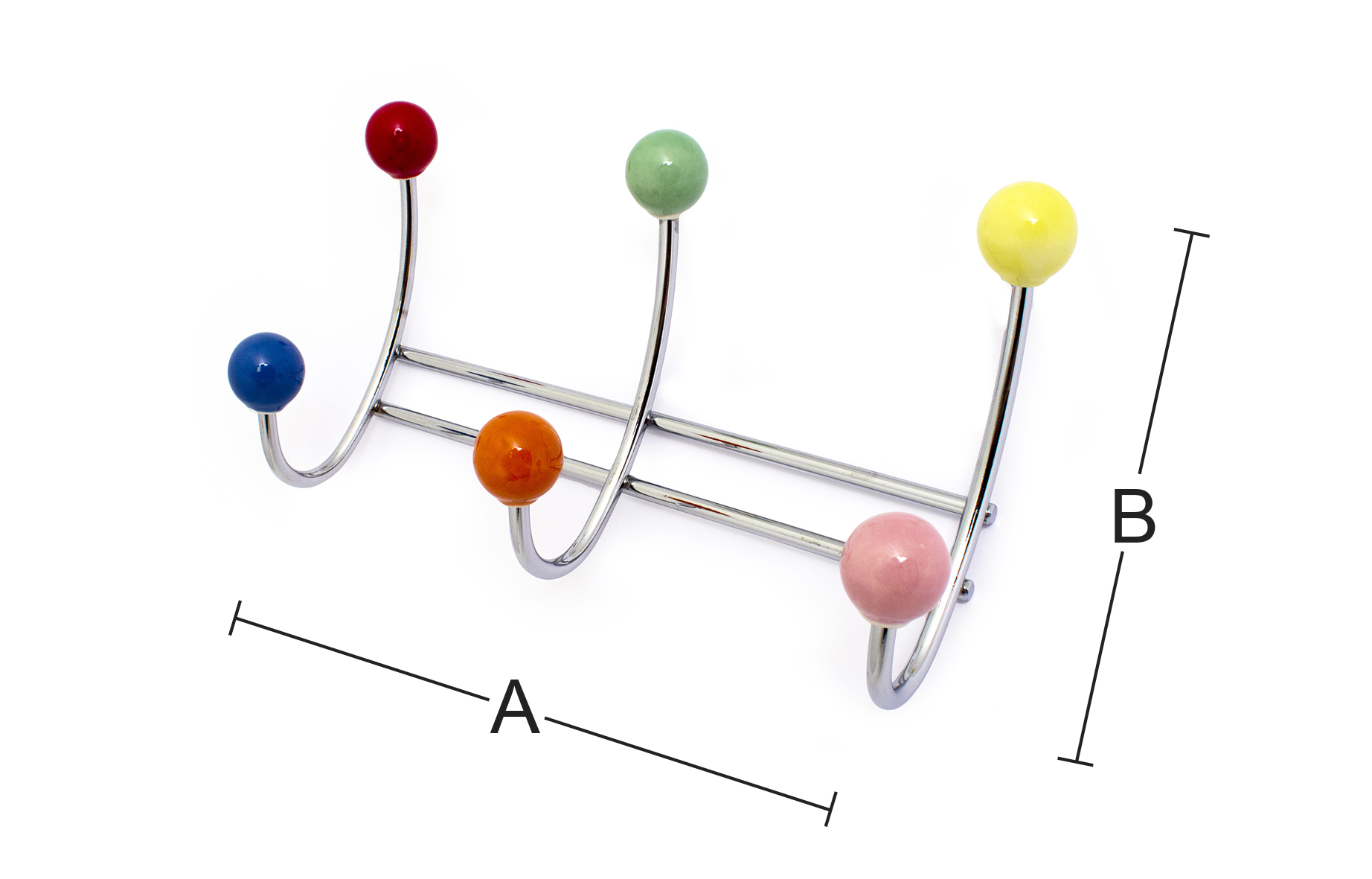 Snagabretti berry 3 krókar króm/litir