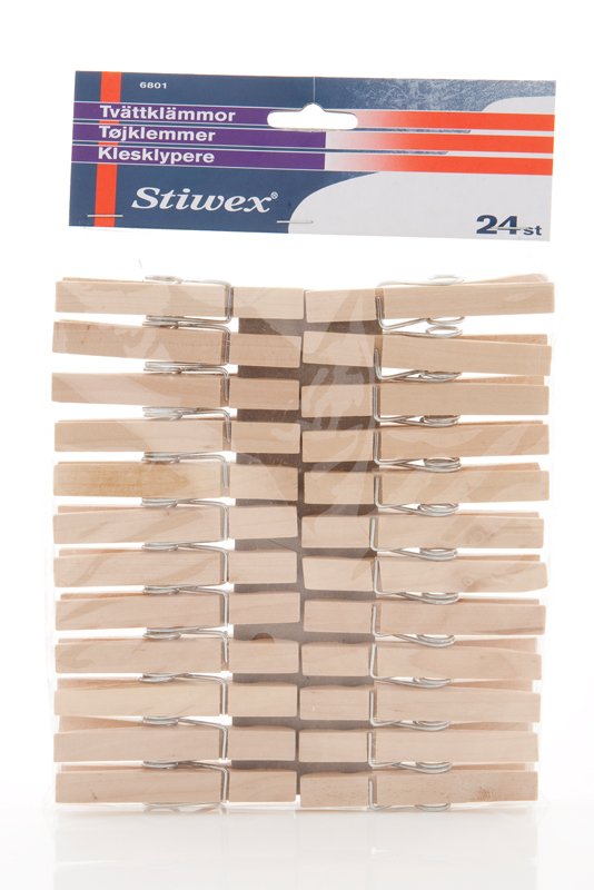 Þvottaklemmur tré 24 stk