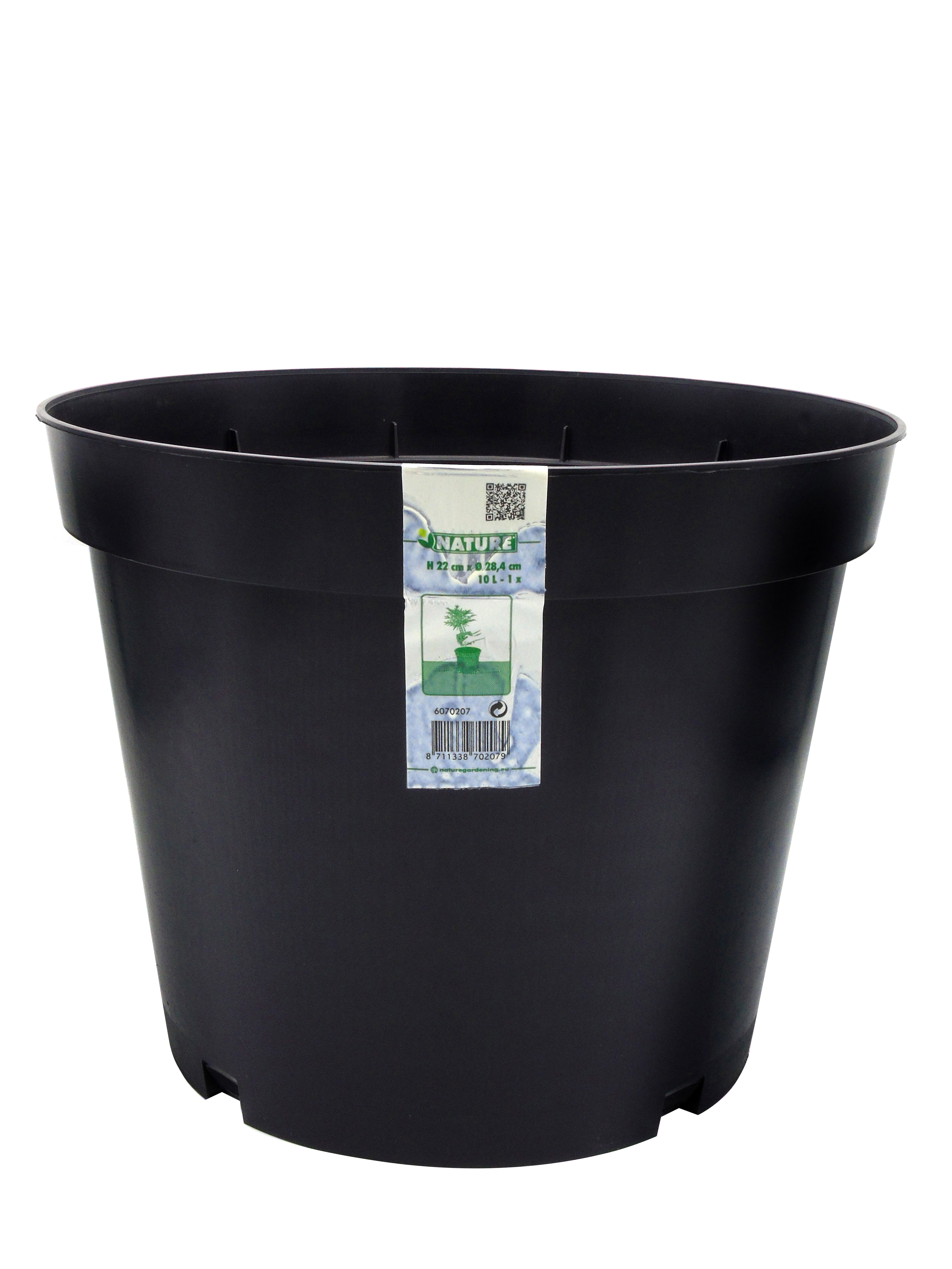 Plastpottur svartur 10l.