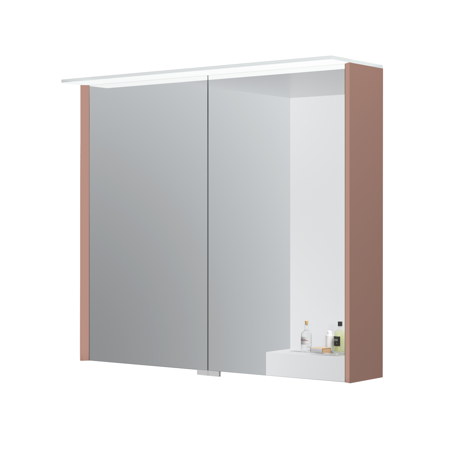 Speglaskápur LOFT m/tveim hurðum matt bleik 80cm