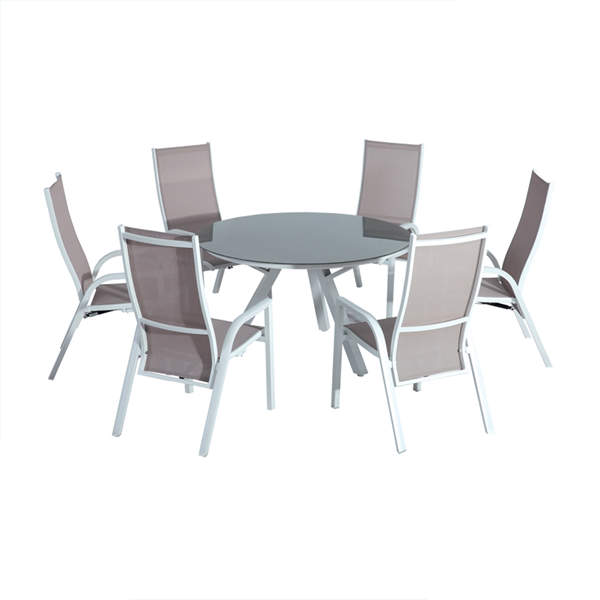 Garðstóll stillanl. bak m/takka grár