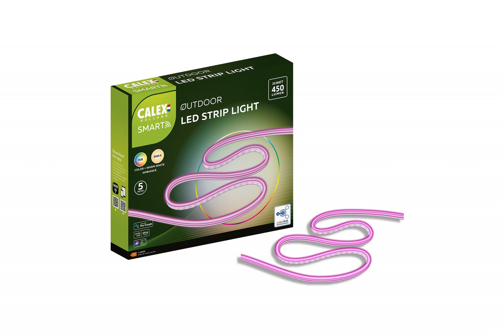 Calex LED borði úti 5 mtr 450 lúmen á meter RGB-W