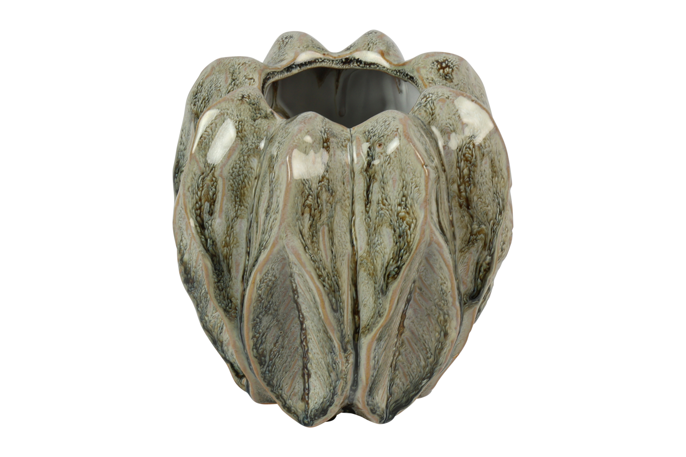 Vasi Levi leaf s grænn 14*h15cm