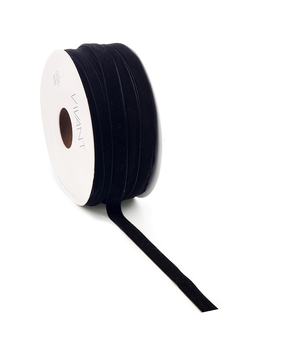 Borði velvet 9mm*20m svartur