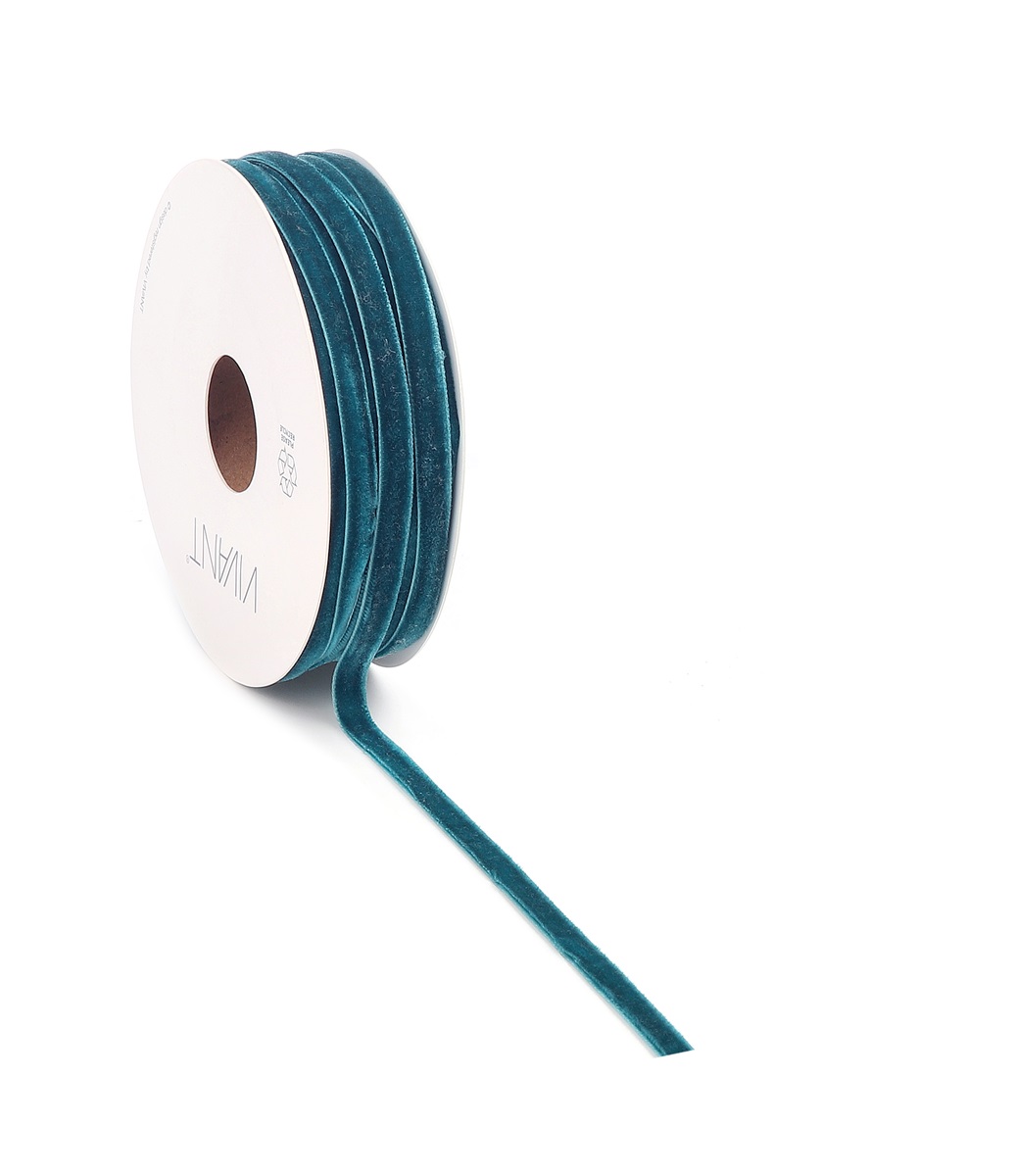 Borði velvet 6mm*20m d. ciel