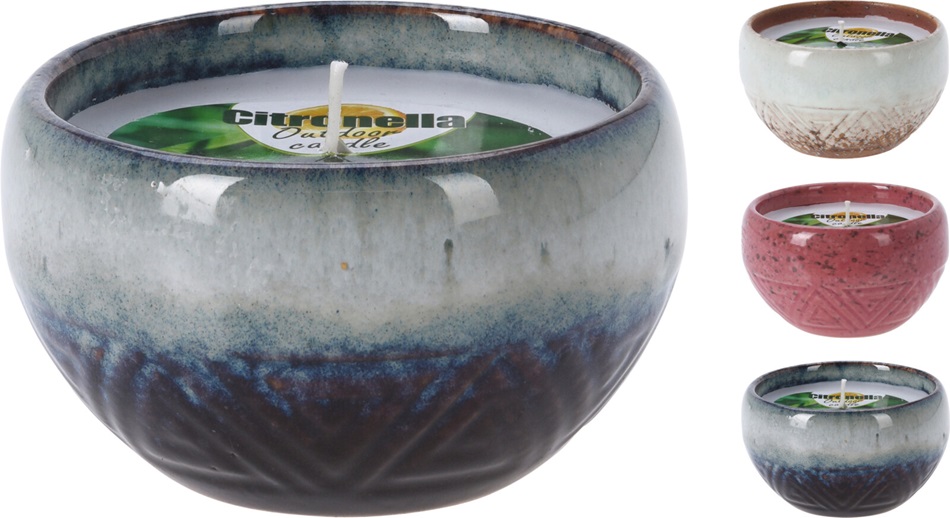 Kerti Citronella 10cm hvítt/rautt/svart