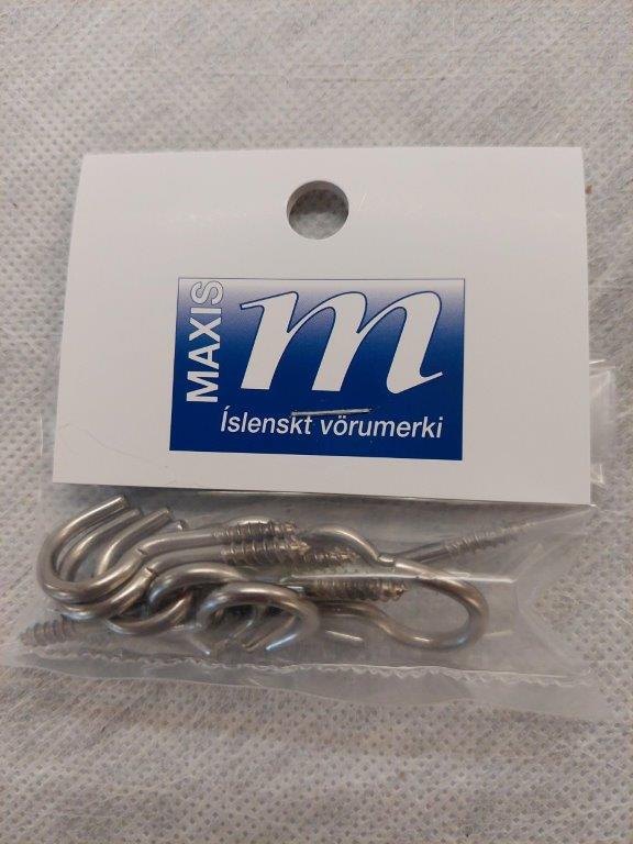 Krókur ryðfrír 40 mm 10/pk