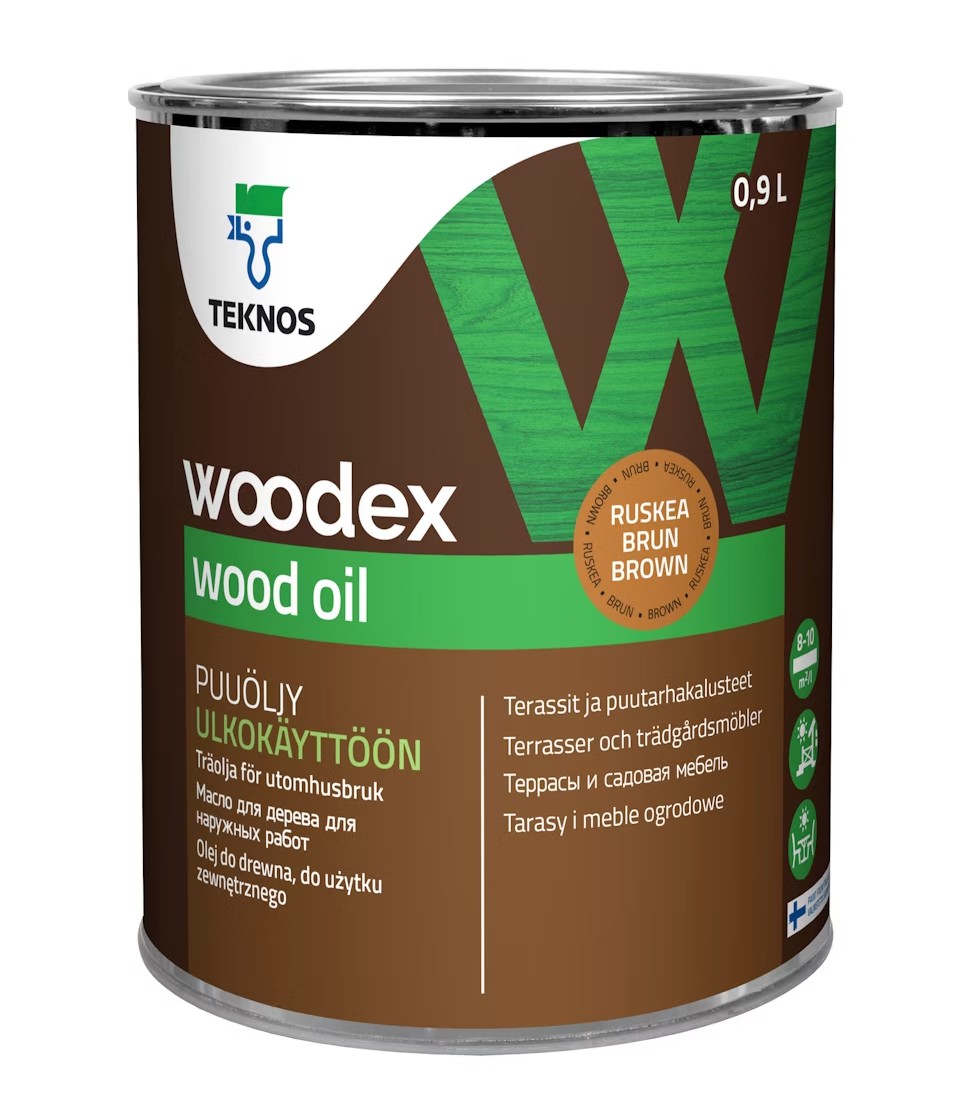 Olía úti Woodex Wood brún 0,9L