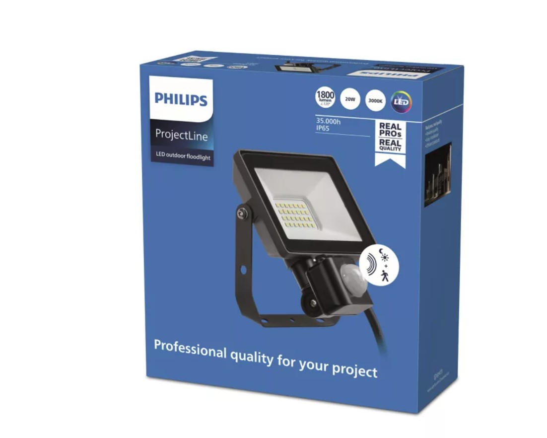 Projectline Útikastari flóðljós 20W 3000K 4500lm Sensor