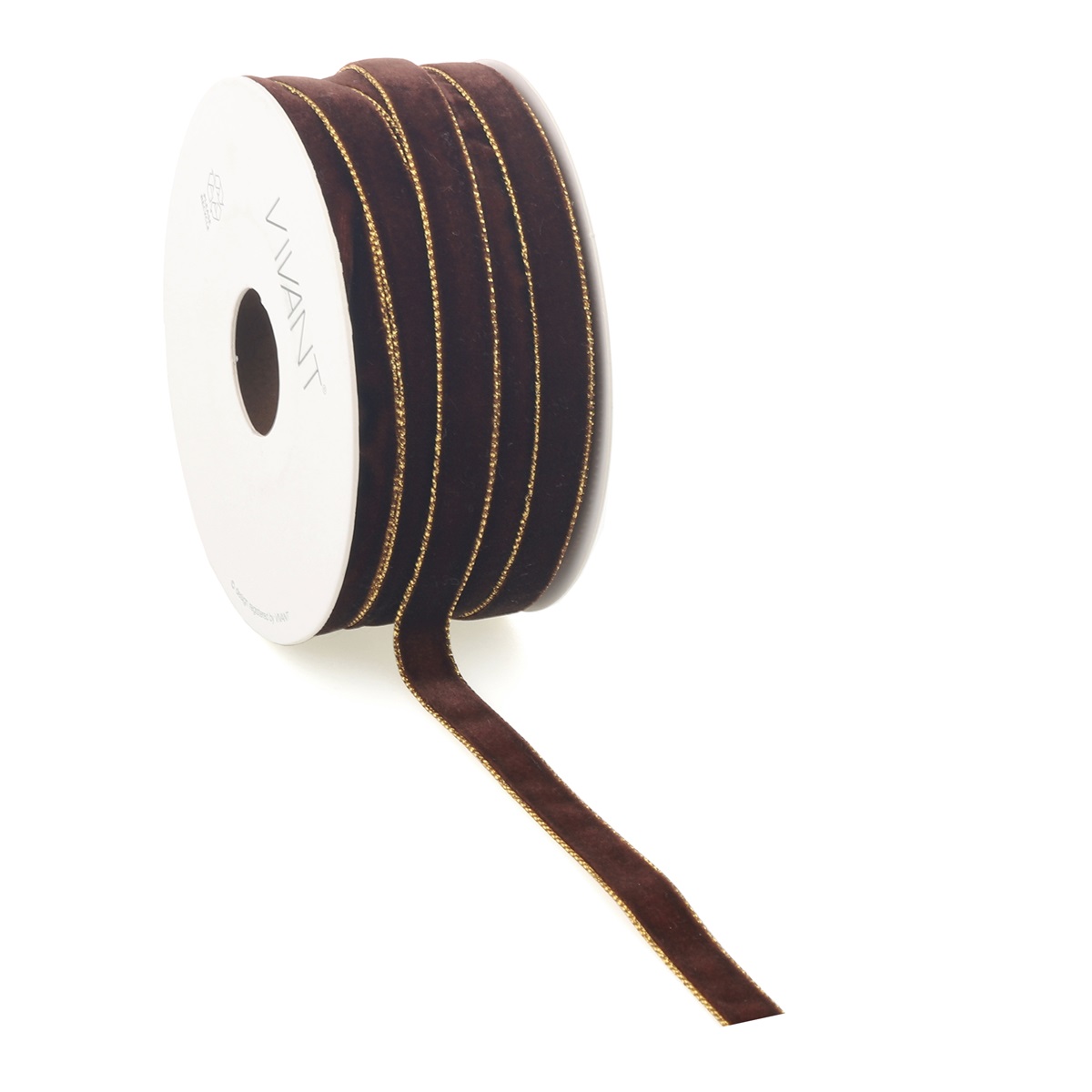 Borði velvet 9mm*20m brúnn