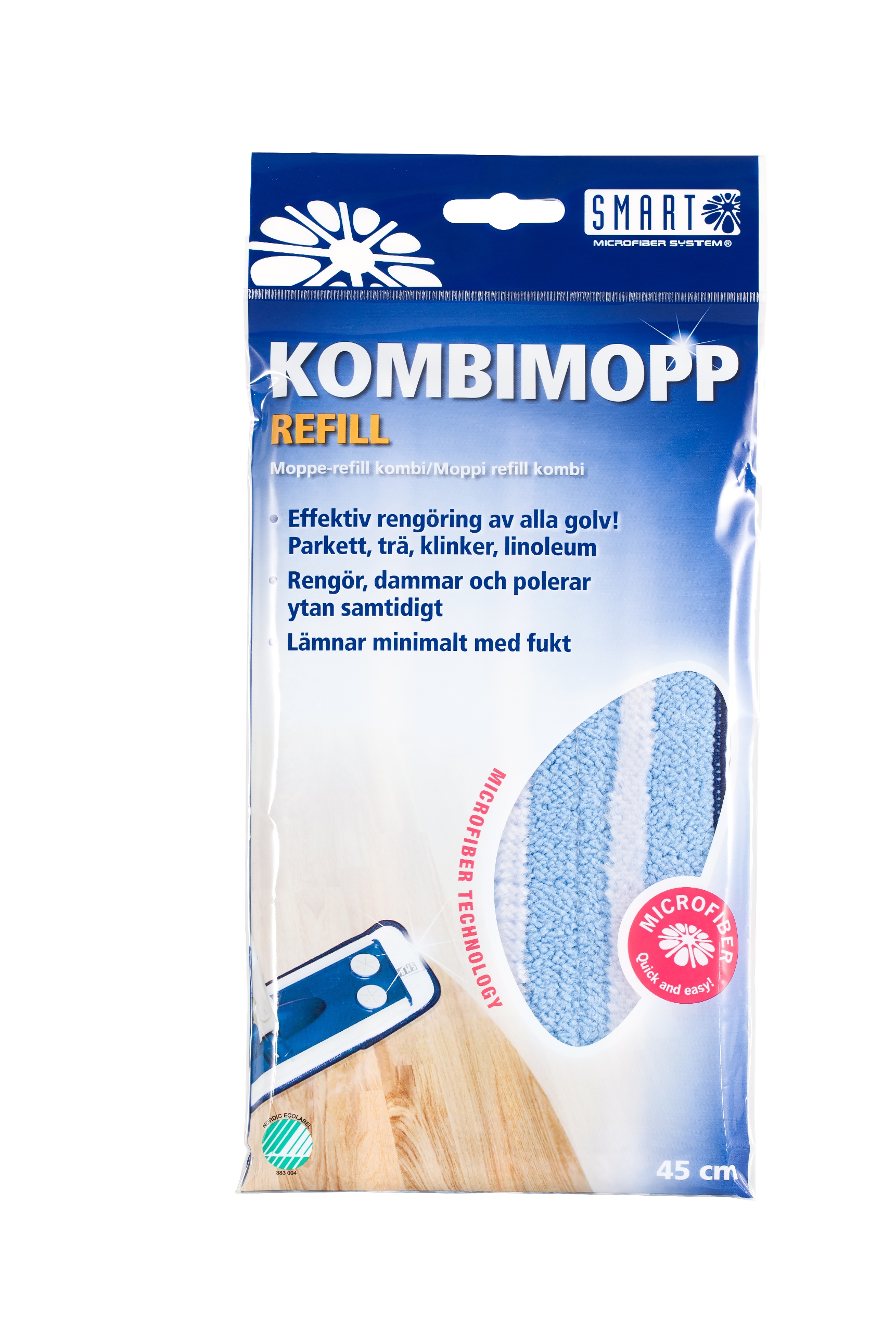 MOPPU ÁFYLLING MICROFIBER COMBI 45CM BLÁ