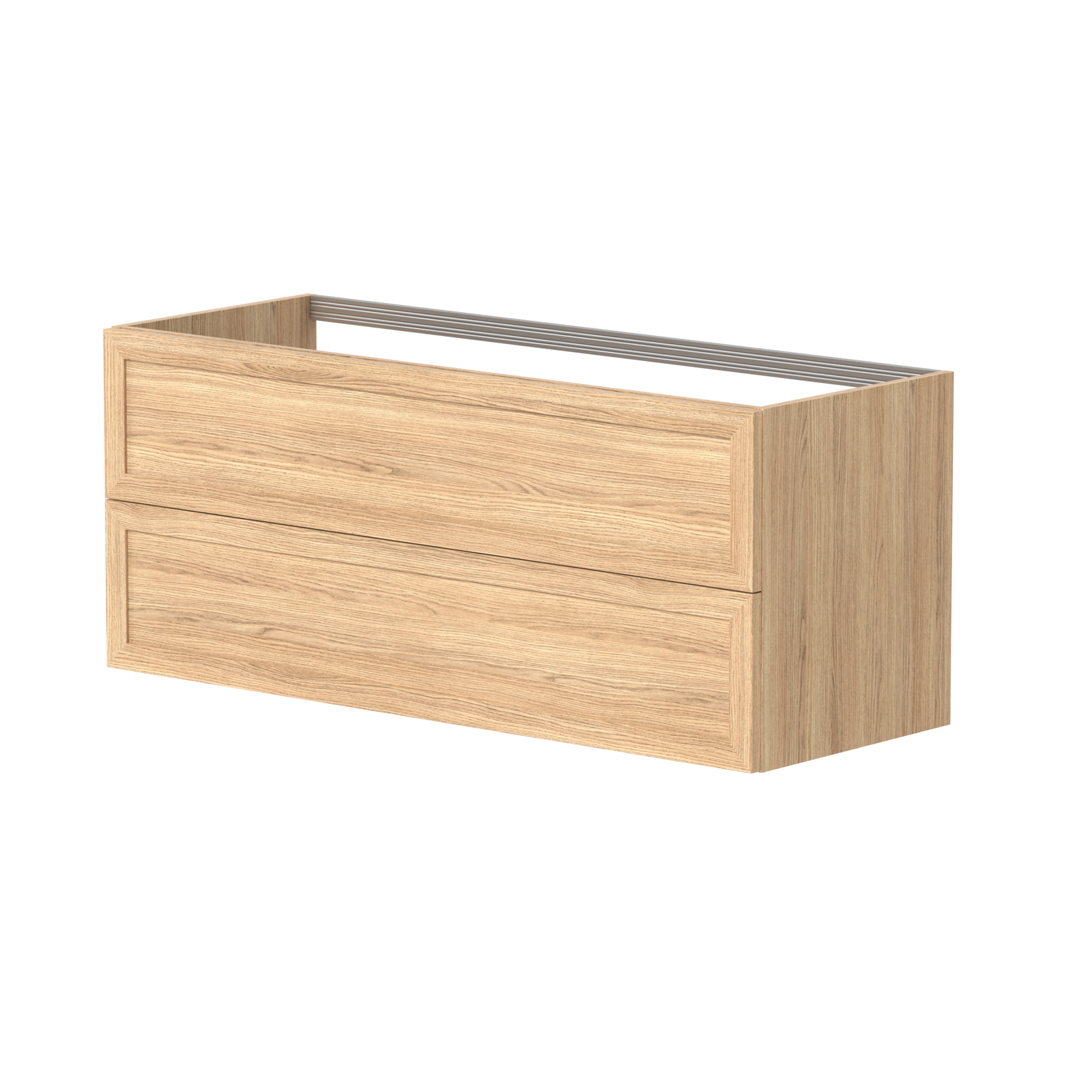 Vaskaskápur RUSTIC m/tveim skúffum hvíttuð eik 119cm