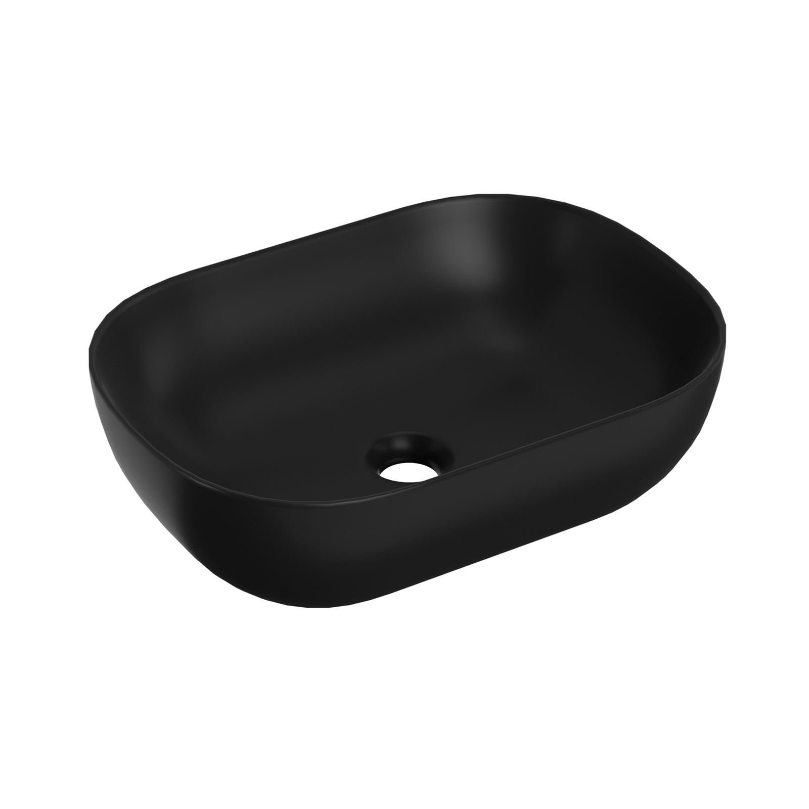 Borðhandlaug, sporöskjulaga, matt svart 46cm