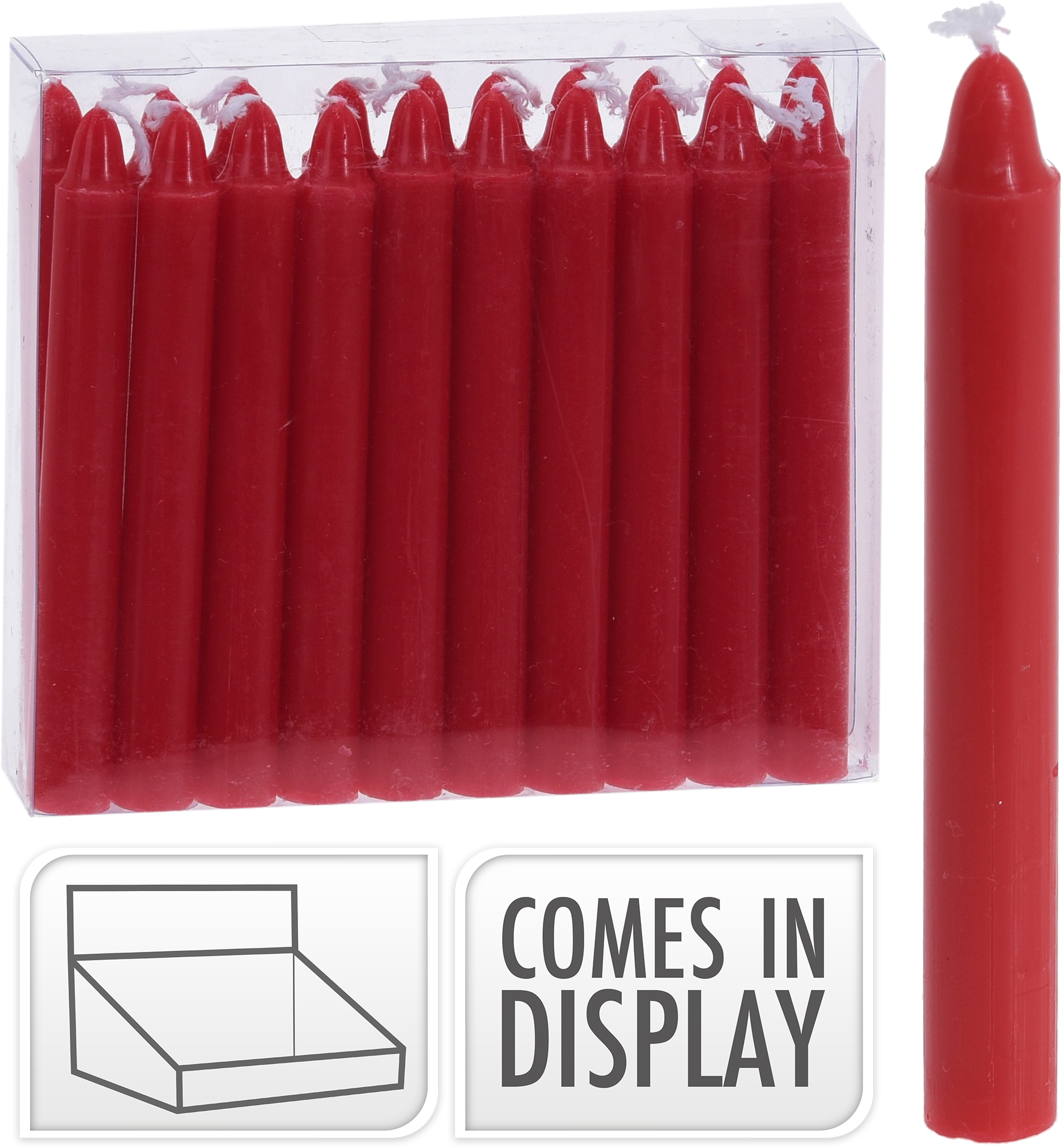 Stjakakerti rauð 10,5cm 20stk í pakka