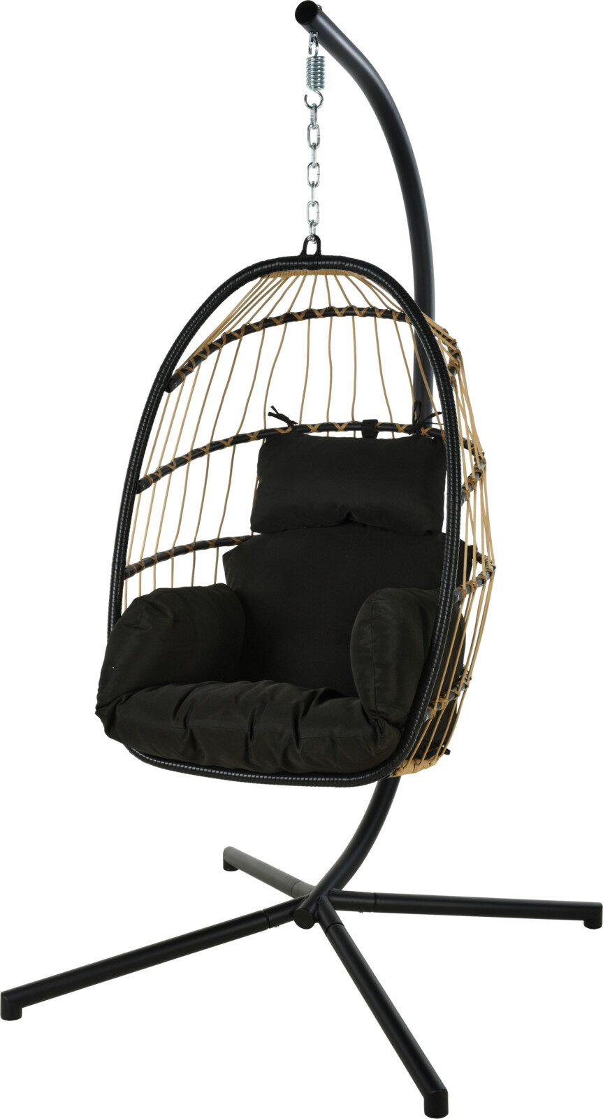 Hengistóll Rattan svartur 95x195cm